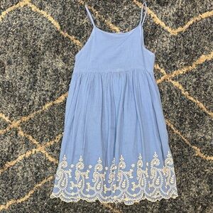 Ralph Lauren Blue Sundress with White Embroidery